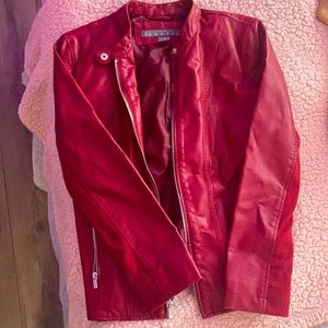 red leather jacket